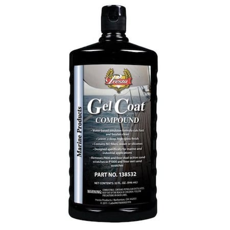 Presta Products Gel Coat Compound, 1-Quart Quart 138532